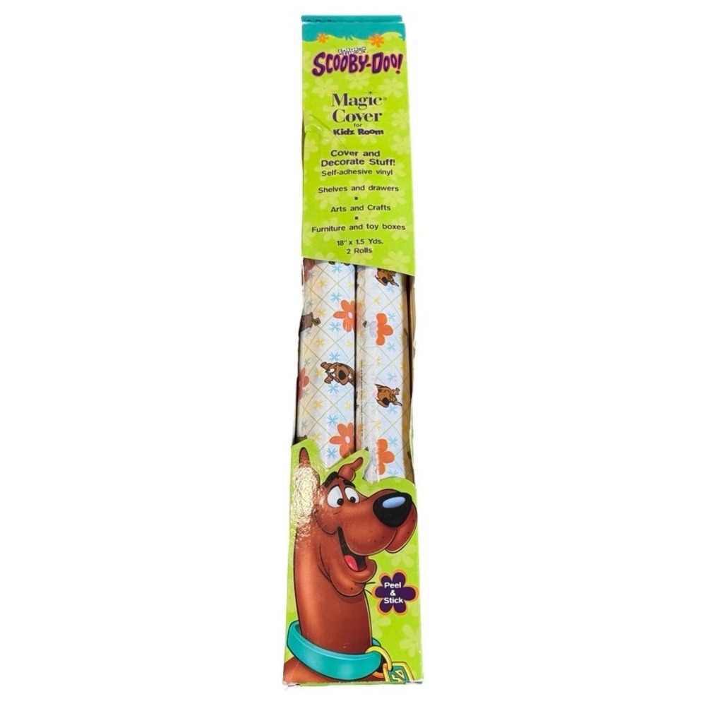 Scooby-Doo Magic Cover Self-Adhesive Vinyl 2 Rolls 18in x 1.5yd Shelf Liner NEW